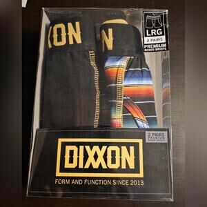 New! 2-pack DIXXON Black and Striped Boxer Briefs Large